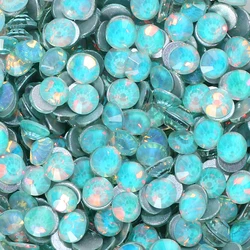 SS6-SS30 Top Quality Tiffany Blue Glass Rhinestones Super Bright Non Hot-fix Flatback Glue On 3D Stones For DIY Nail Art
