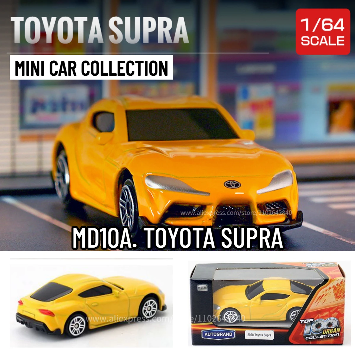 Scale 1/64 TOYOTA SUPRA Mini Car Model, Replica Metal Miniature Art Vehicle Diecast Collection Gift Toy for Kid Boy Friend