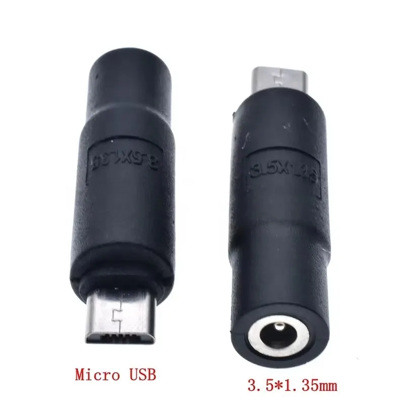 

2 PCS DC Round Hole Needle 3.5*1.35/4.0*1.7mm Female Seat To Micro USB Male Mobile Phone Power To Interface