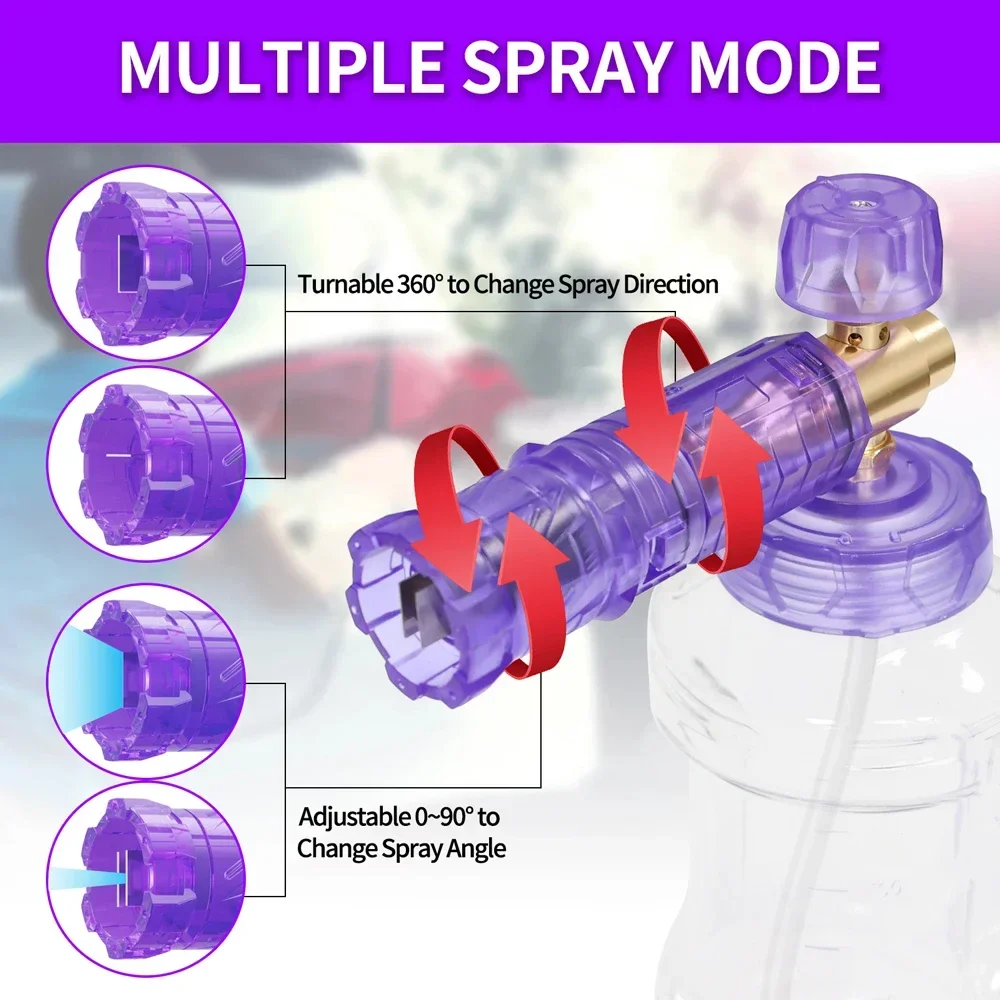 Car Water Gun Snow Foam Gun Outdoor Car Wash Adjustable Nozzle High Pressure Washer for Parkside Lavor Bosch Karcher