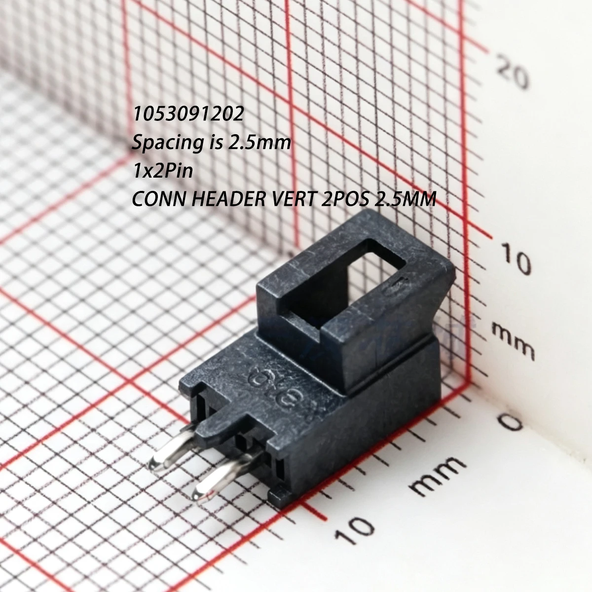 10PCS 1053091202 Spacing is 2.5mm 1x2Pin 105309-1202 P=2.5mm Headers Male Pins RoHS NEW Original Vertical Power Connector Header