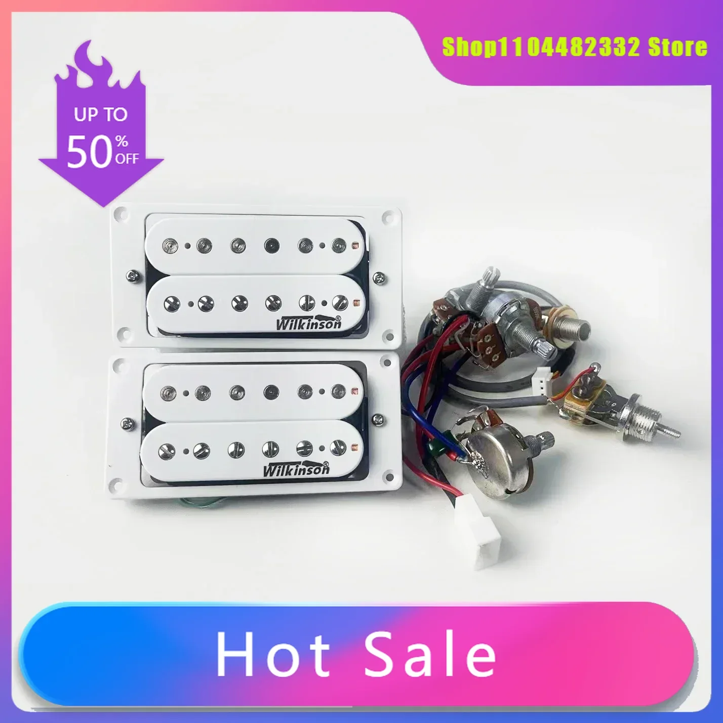 

Wilkinson Ainico5 Humbucker Electric Guitar Pickups Set 2V1T Wiring Harness Guitar Pickup System for Enhanced Sound Quality