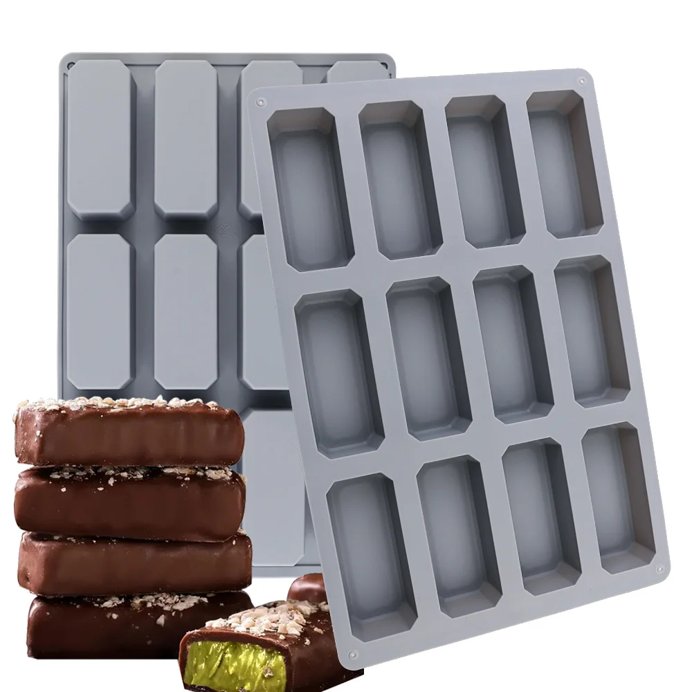 Silicone Rectangular Cake Mold Baking Tool Can Be Used to Make Long Cakes, Fruit Ice, Soap, Chocolate Bars, Jelly, Butter, Candles, Etc