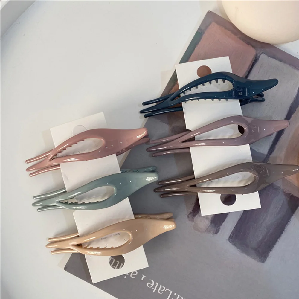 Headwear Ladies Fashion Korean Morandi Color Dripping Hairpin Duckbill Clip Morandi Hair Clips Disk Hair