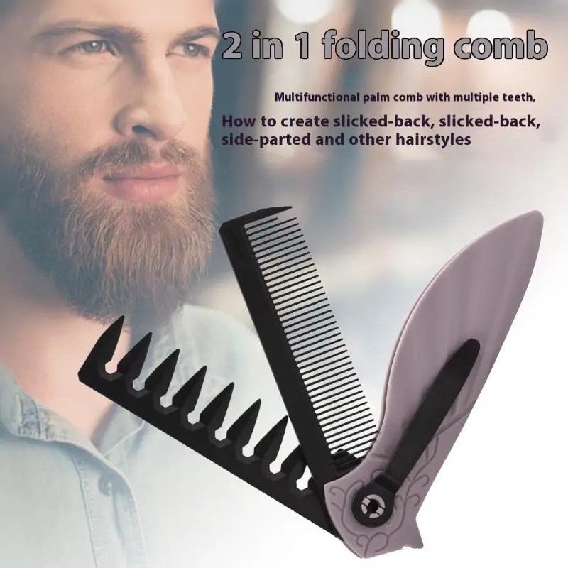 

Multifuncional Portable Plastic Folding Pocket Combs Barber Men Oil Head Beard Combs Hair Styling Wide Tooth Combs