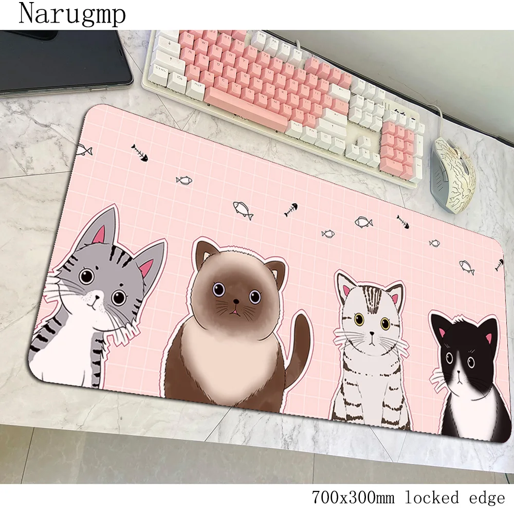 cat mouse pad gamer Gorgeous mousepad 700x300x4mm rubber desk mat Cartoon gaming accessories pc game keyboard mats oversized