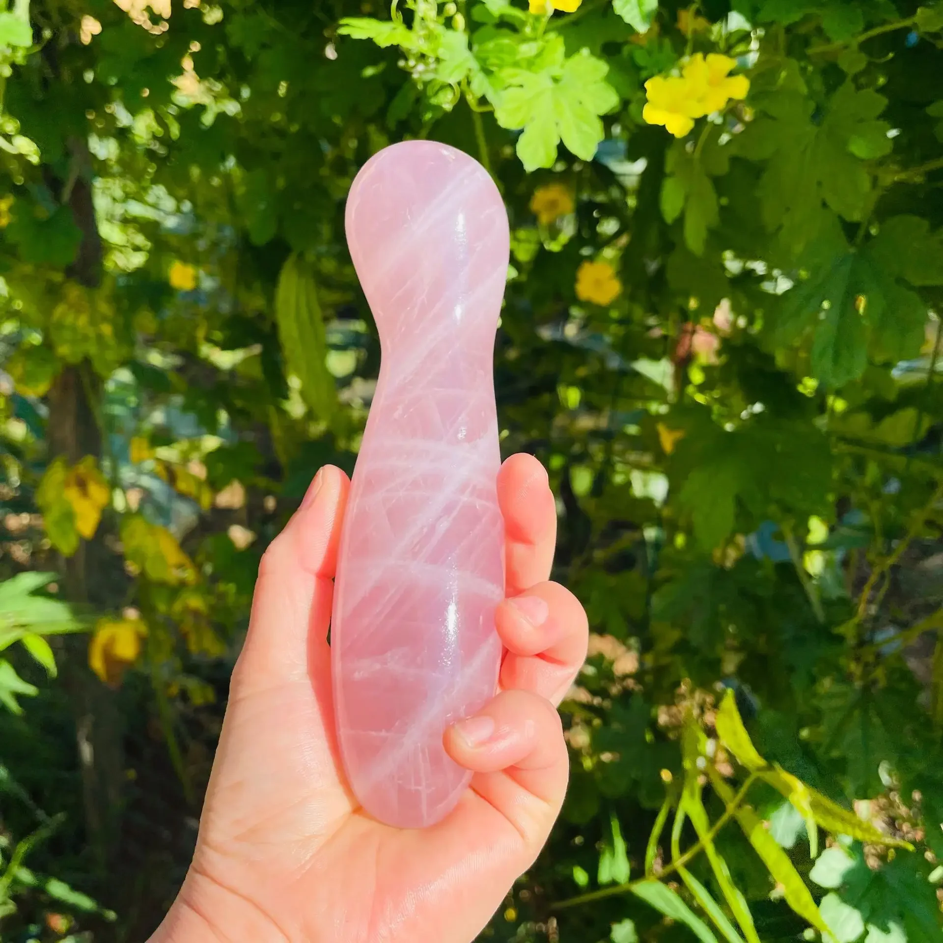 Pink Crystal Massage Stick Natural Rose Quartz Wands Good Quality Crystal Massage  Stone Ornament Gift Gemstone Crafts