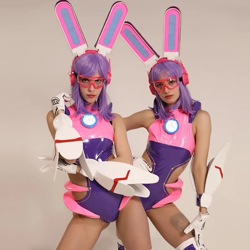 Body ahuecado Sexy, traje de conejo, club nocturno, Bar, bailarina, disfraz de escenario, ropa de baile de Jazz, conjunto de ropa Rave, nuevo