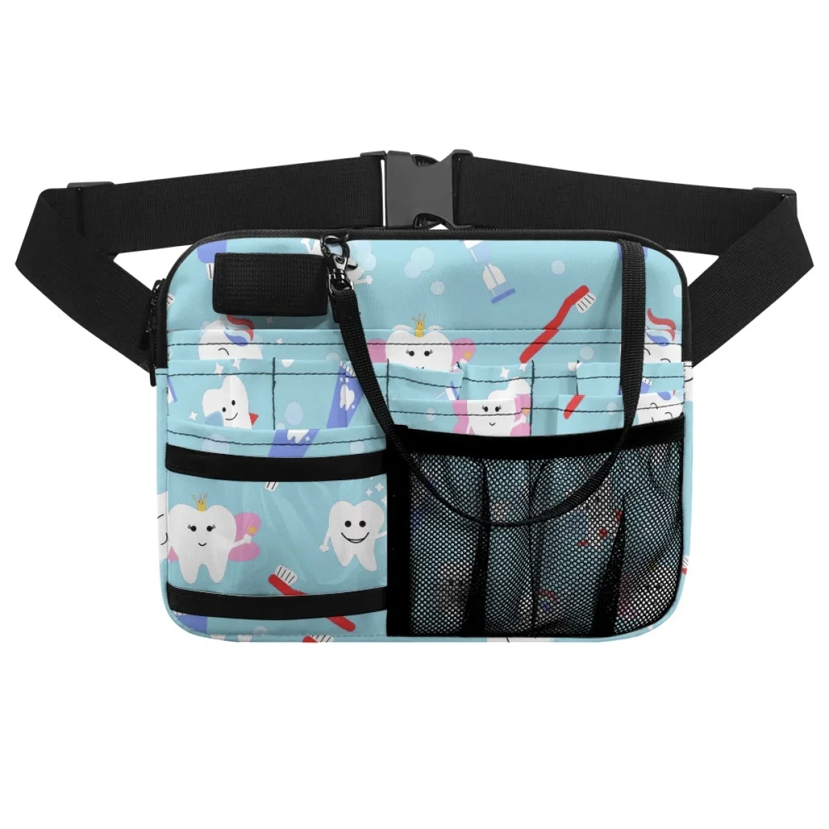 Feminino Ajustável Fanny Pack, Trabalho Hospitalar Lazer Bolsa de Ombro, Impressão Médica Dental, Casual Storage Belt Bag Sac, Dentes