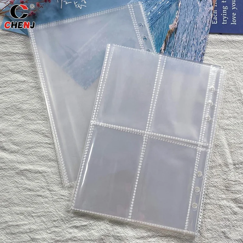 Fundas transparentes para álbum de fotos A5, 10 piezas, 1P, 2P, 4P, recambio de tarjetas internas, bolsas de bolsillo para tarjetas de nombre