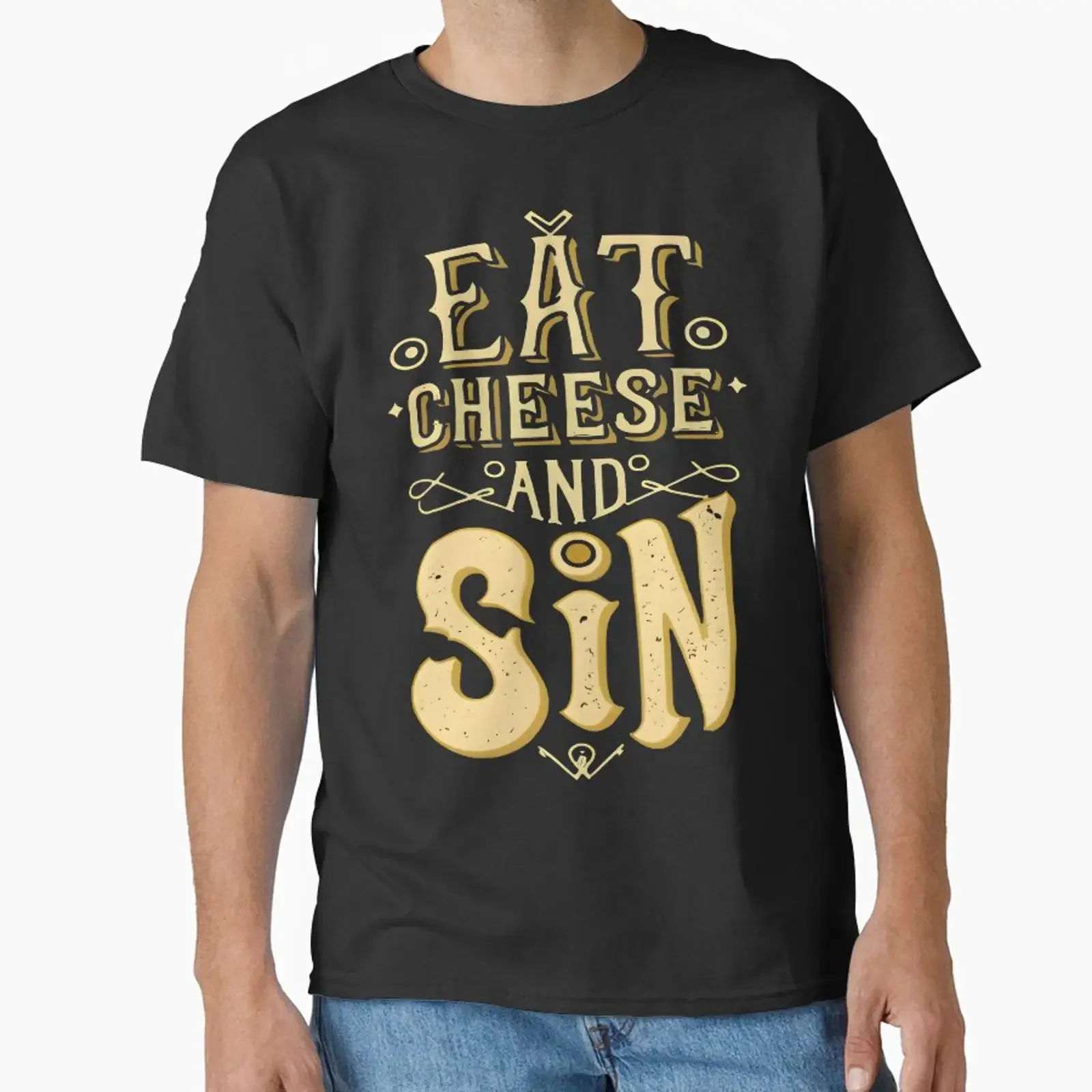Eat Eat Cheese and Sin Gourmet Rebellion Classic T Shirt vintage Washed homme Breathable streetwear Versatile Stretched Stylish - Aliexpress Deal