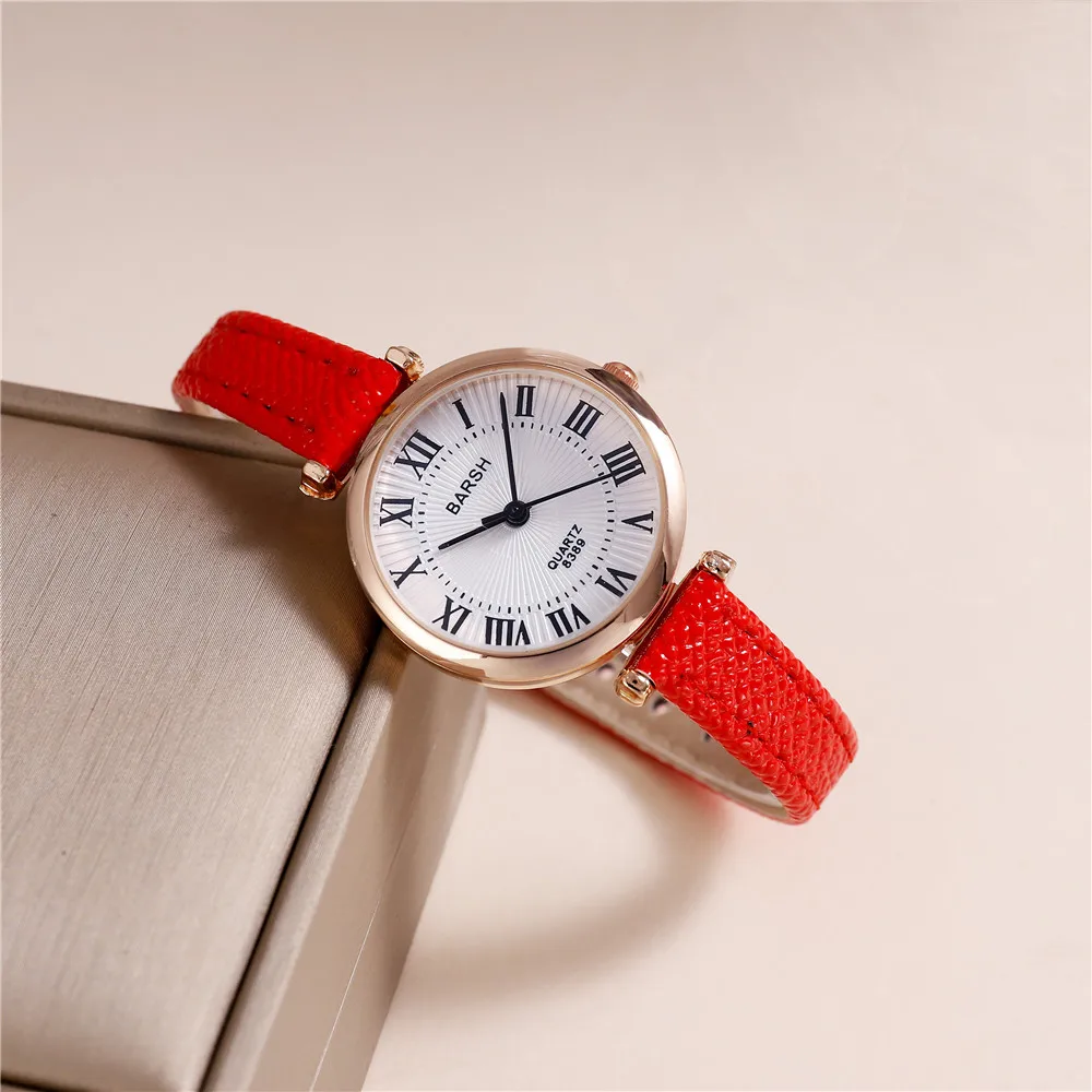 ساعة كاجوال كوارتز للسيدات بمقياس روماني من جلد البولي يوريثان العصري #3