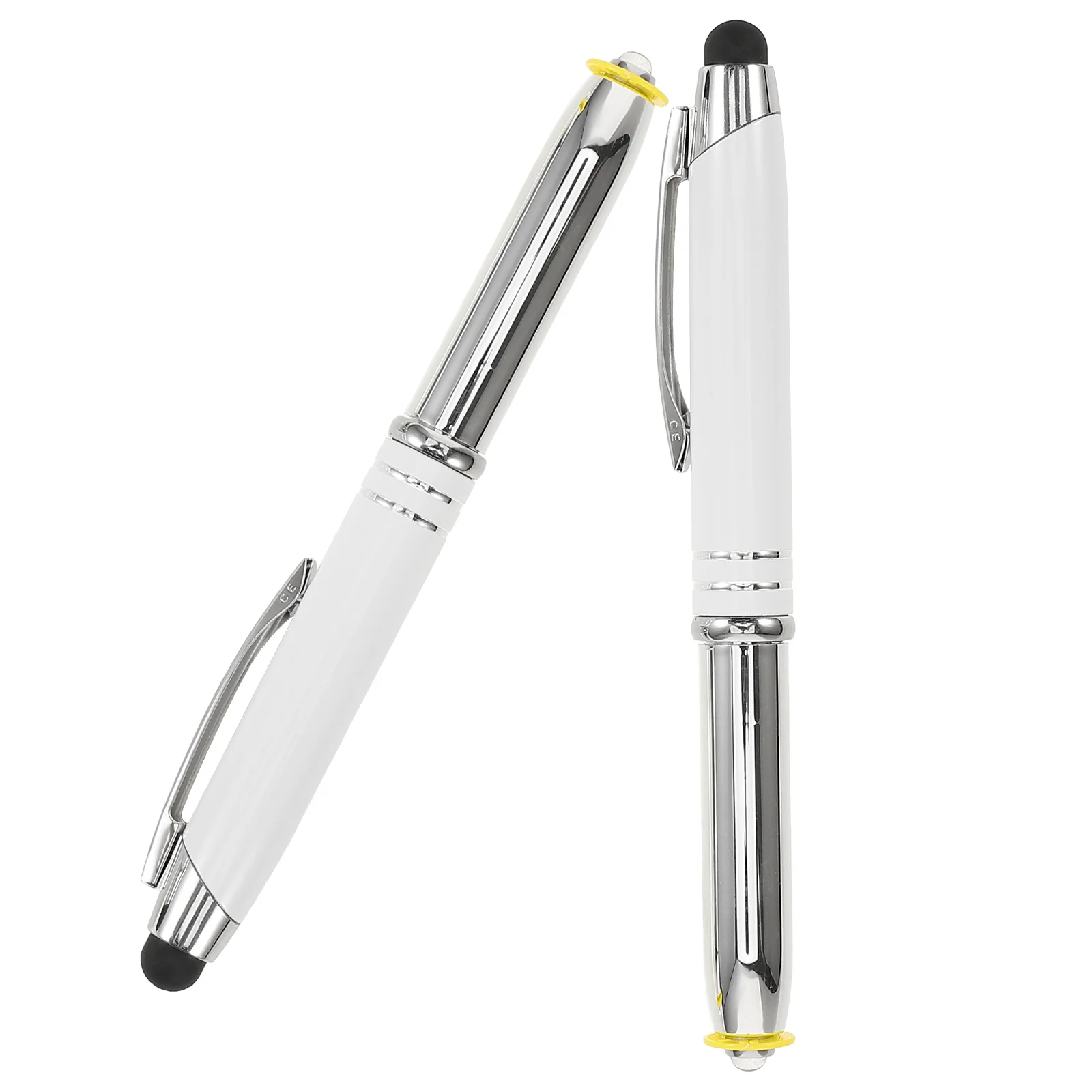 

2pcs Metal Touchscreen Stylus Pen Fiber Cloth Disc Silicone Tips Phone Tablet Multifunctional Capacitive Pens Office Writing
