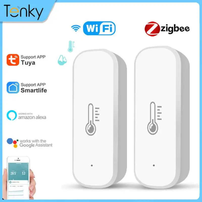 

Tuya ZigBee/WIFI Smart Temperature And Humidity Sensor Battery Powered ZigBee Smart Home Security Work With Alexa Google Home