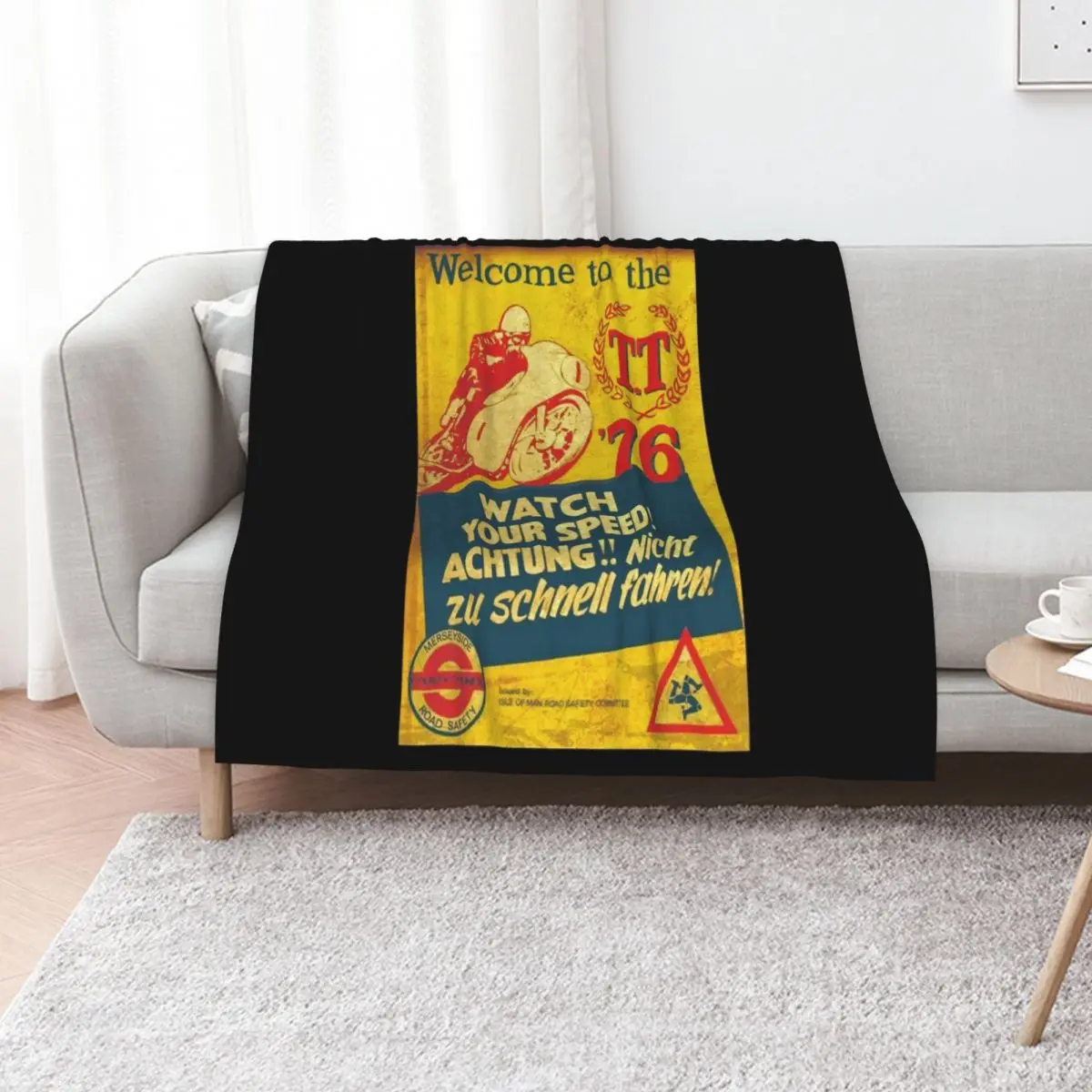 

1976 TT Vintage motorcycle races Art Board Print Throw Blanket Personalized Gift Softest christmas gifts For Baby Blankets