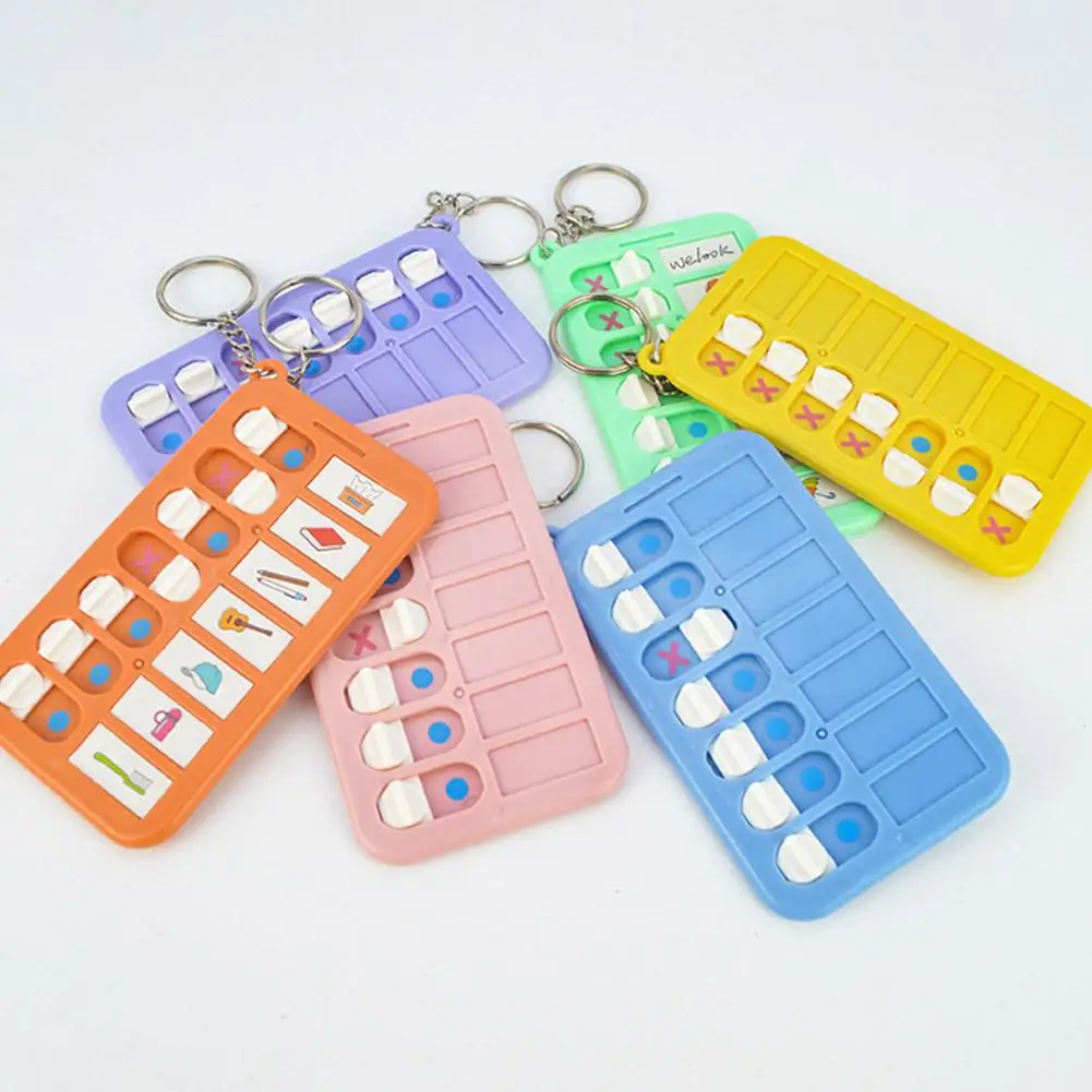 Detachable Planning Board Key Chain Portable Daily Plan Board Home Chore Chart Keychain Daily Schedule Keyring