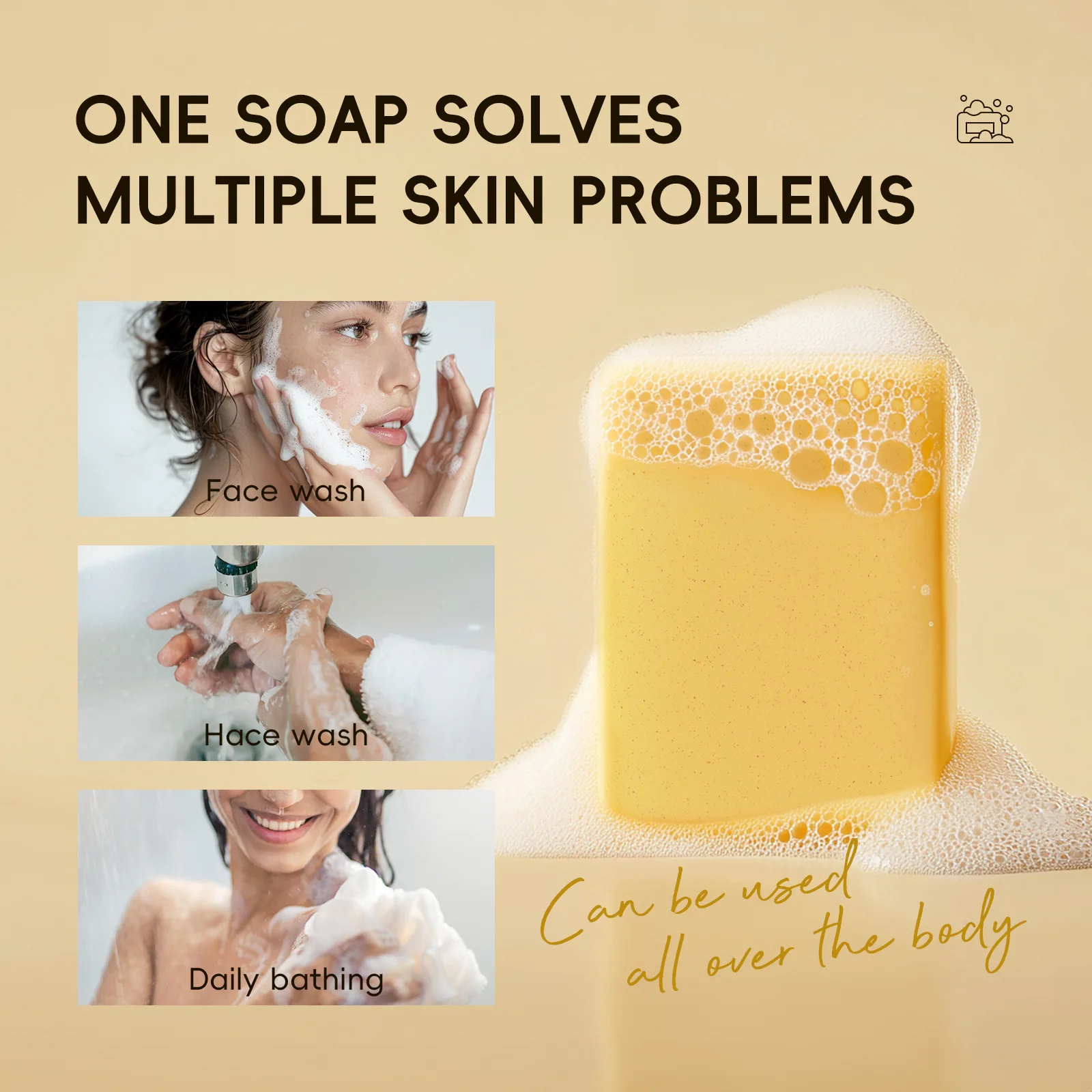 

Kojic Acid Ginger Soap 120g Cleansing Facial Skin Brightening Skin Color Washing Soap