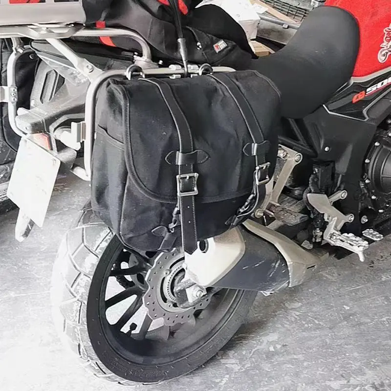 Vintage Motorcycle Bag Outdoor Waterproof Batik Canvas Bicycle Side Bag Motorcycle Bag - view 6
