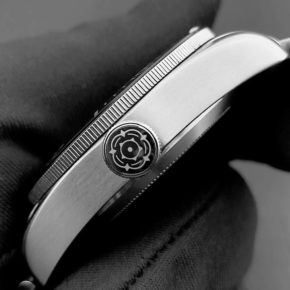 41-mm-Gehäuse für Herrenuhren aus Edelstahl mit Saphirglas, blau-grün-schwarz, passend für Miyota 8215, Taucheruhrengehäuse, Ersatzteile und Zubehör. – Detail 7