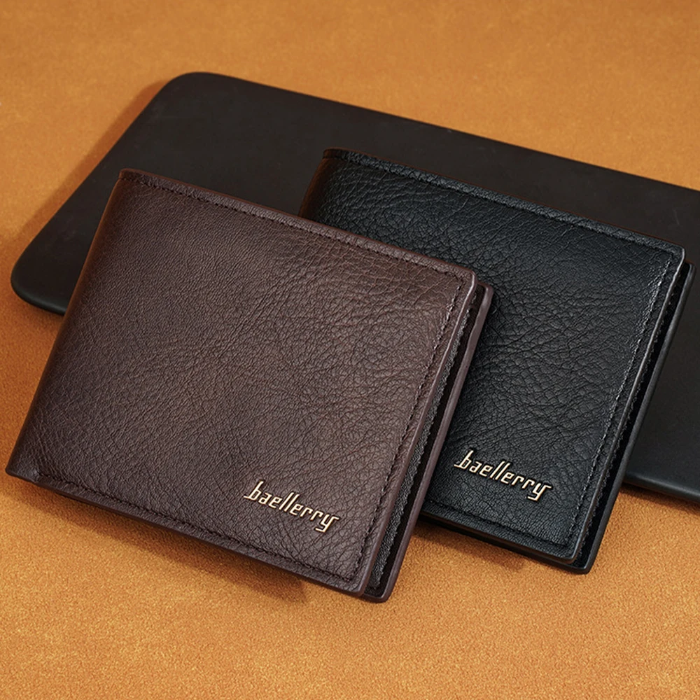 

Baellerry Rfid Anti-Theft Men's Wallet, with Zippered Coin Pocket, Multiple Card Slots and Id Window, Ultra-Thin Short Wallet