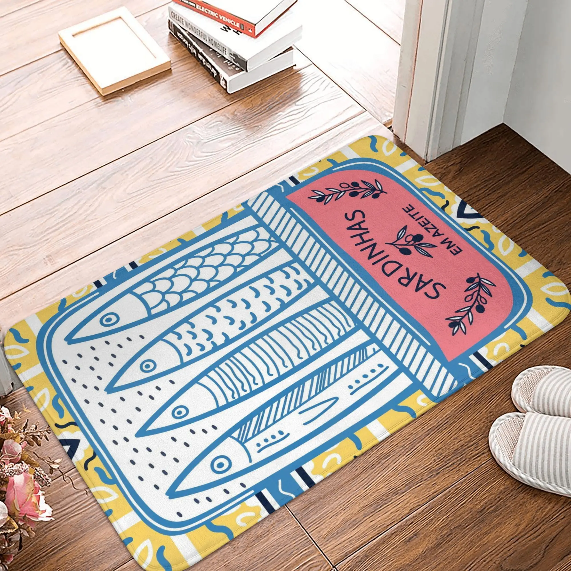 Funny Sardines In Tin Design Doormat Non-Slip Entrance Bath Kitchen Door Floor Mats  Garden Carpet Rug