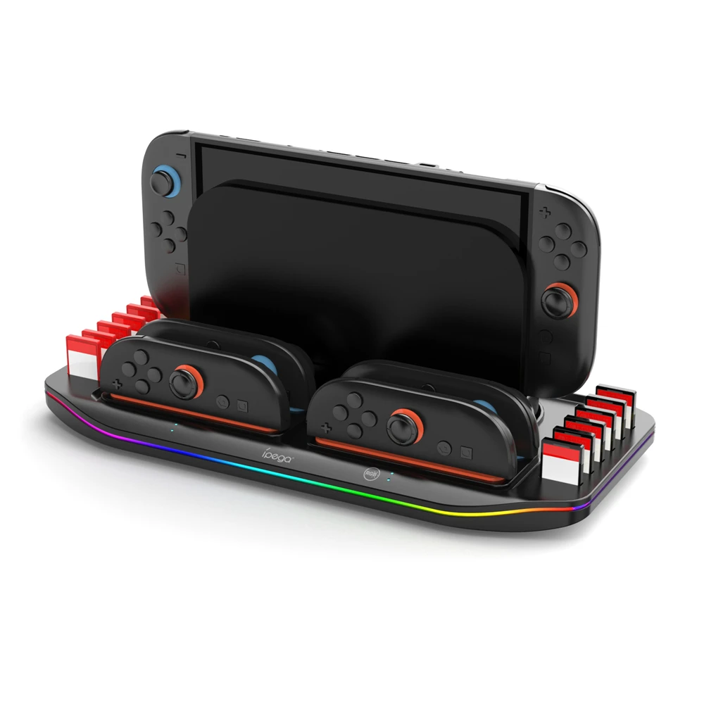 

Multi-Function Storage Charger Station For Switch2 Charging Dock Station with 4 Controller Slots And 12 Game Card Storage
