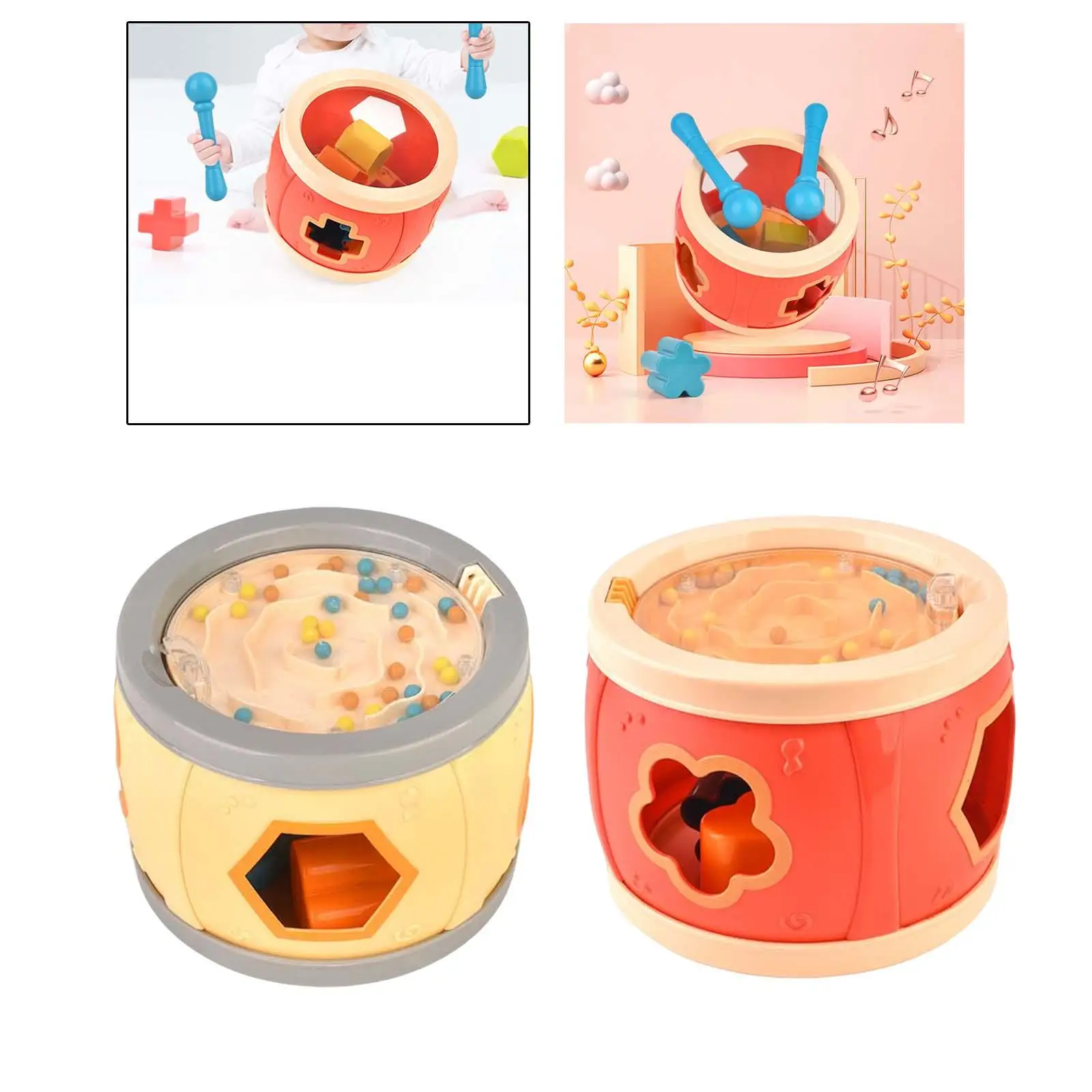 Instrumentos musicais Brinquedos para crianças, Multifuncional Kids Toy Drum para meninas, Aniversário