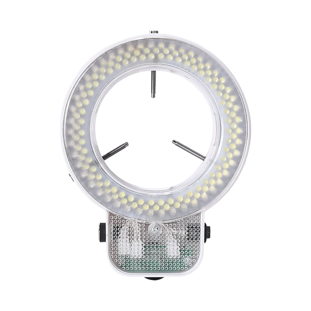 

144LED кольцевой светильник для микроскопа, регулируемый источник света и белый вспомогательный заполняющий светильник с внутренним диаметром 61 мм.