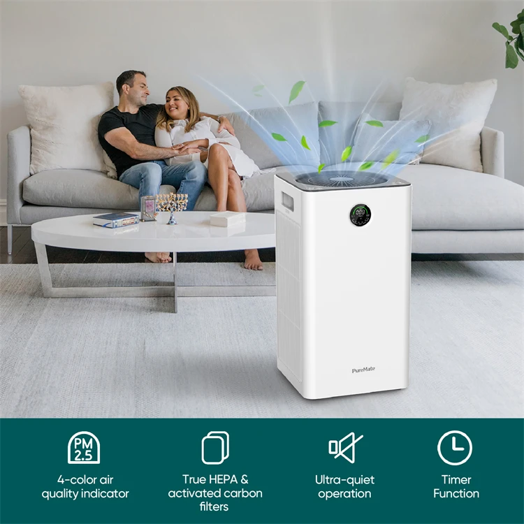 منقي هواء ذكي OEM عالي الجودة لغرفة المعيشة، وضع النوم الذي يتم التحكم فيه بواسطة تطبيق أجهزة تنقية الهواء المحمولة عالية الكفاءة للمنازل