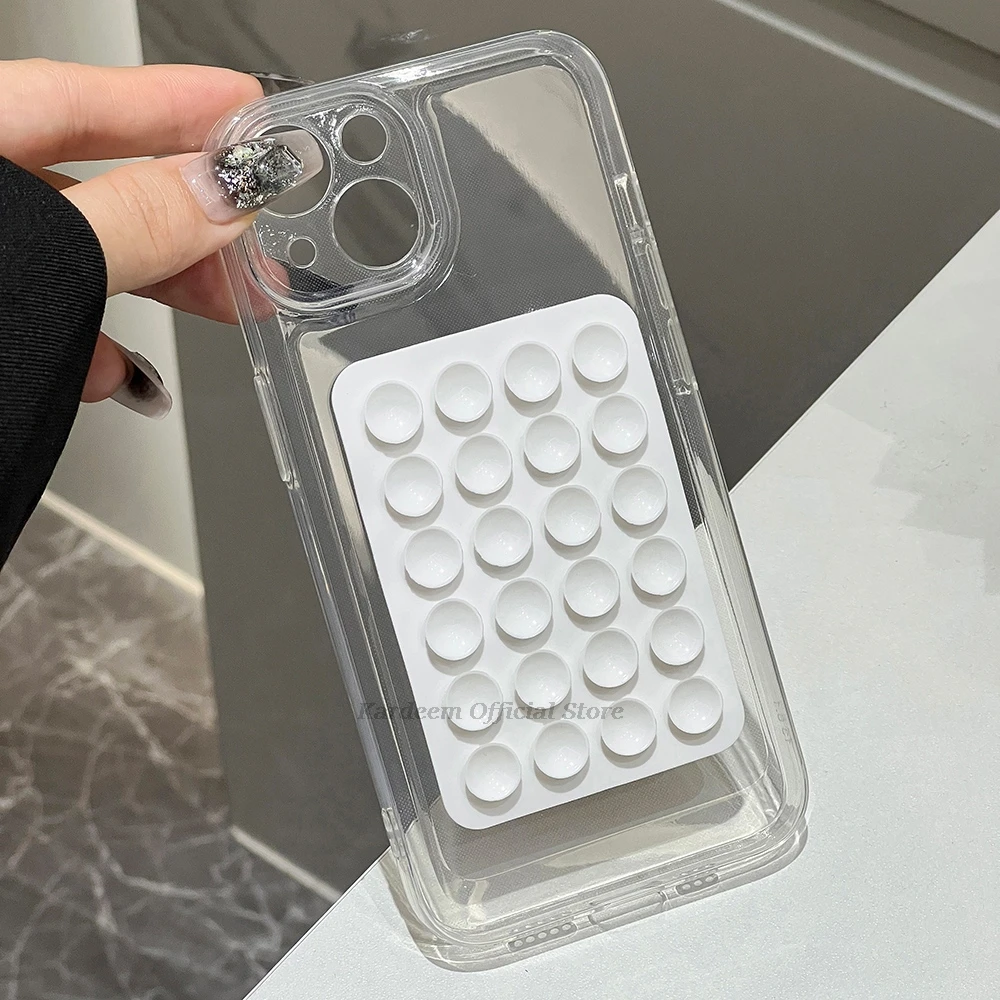 Suction Cup Stand Phone Case For iPhone 18 Pro Max 17 15 16 11 14 12 13 Pro 14 15 16Plus X XR XS Air 16E Transparent Cover Funda
