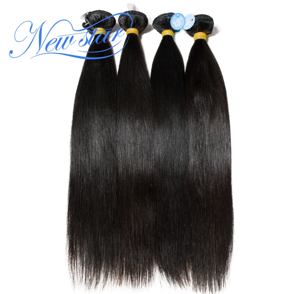 

Peruvian Straight 11A Virgin Human Hair 4 Bundles Thick Extension 100%Unprocessed Cuticle Aligned Raw Hair Weaving New Star Hair