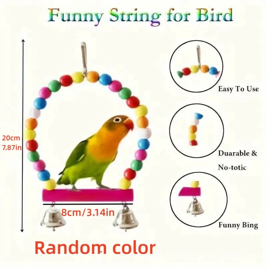 5 and 7more Pcs Bird Toy Parrot Toy Birdcage Swing Stand Pole Cross Border Parrot Bite Toy Set Combination Bird Supplies