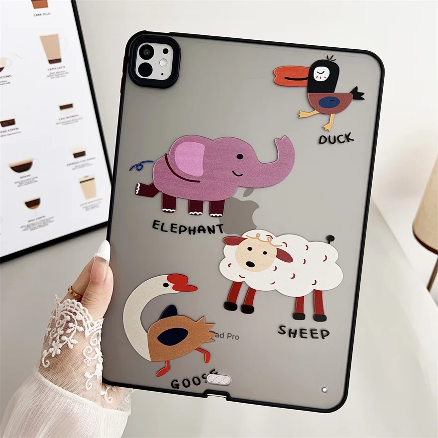 Voor 2024 iPad Pro 11 Case iPad Pro 11 "Tablet Case Geschilderd Patroon Cover PC + TPU Schokbestendige Beschermende Shell voor iPad Pro 11 + Gift