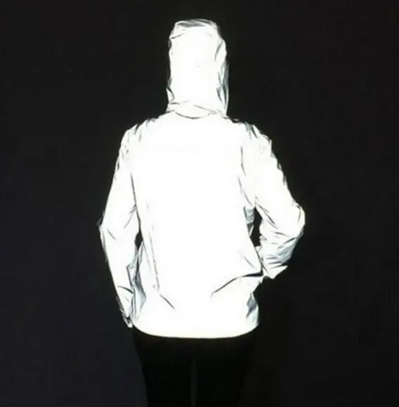 

Men Reflective Jacket Spring Coat Night Hoodie Water proof Run Outwear Tops