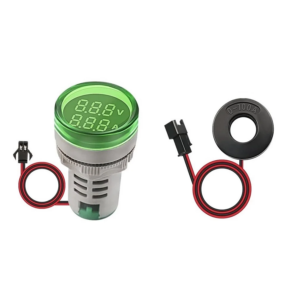 3 قطعة التيار المتناوب 60 500 فولت 100A فولت أمبير متر شاشة LED رقمية الجهد الحالي رصد مع عاكس الضوء البولي قوة عالية