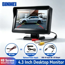 BINWEI 4.3 นิ้วจอแสดงผลรถยนต์ติดตั้งง่ายภาพย้อนกลับความละเอียดสูง Universal Machine จอแสดงผลสําหรับกล้อง
