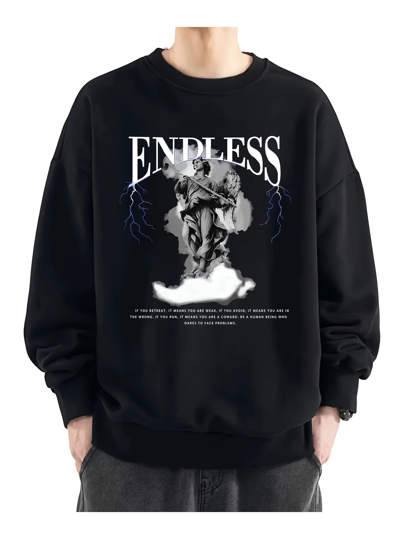 

Angel Graphic Print Autumn and Winter Men's and Women's Sweatshirts Casual Loose Outdoor Street Sports Training Brand Fashion