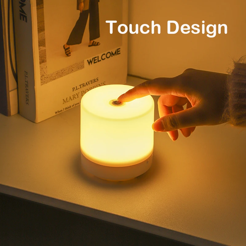 Creative Small Touch Bedside Lamp 3 Modes Dimming Eye Protection For Bedroom Student Reading Table Lamp Portable LED Night Light