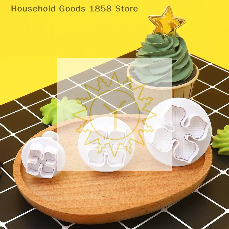 3Pcs Set Hydrangea Flower Fondant Cutter Plastic Plunger Mold Cake Decorating DIY Baking Tool For Event Parties