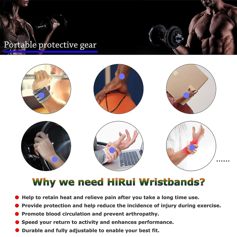 1Pcs Wrist Support Braces Sports Exercises Training Hands Protector Wrist Wraps with Thumb Loops - Fits for Both Hands,Arthritis