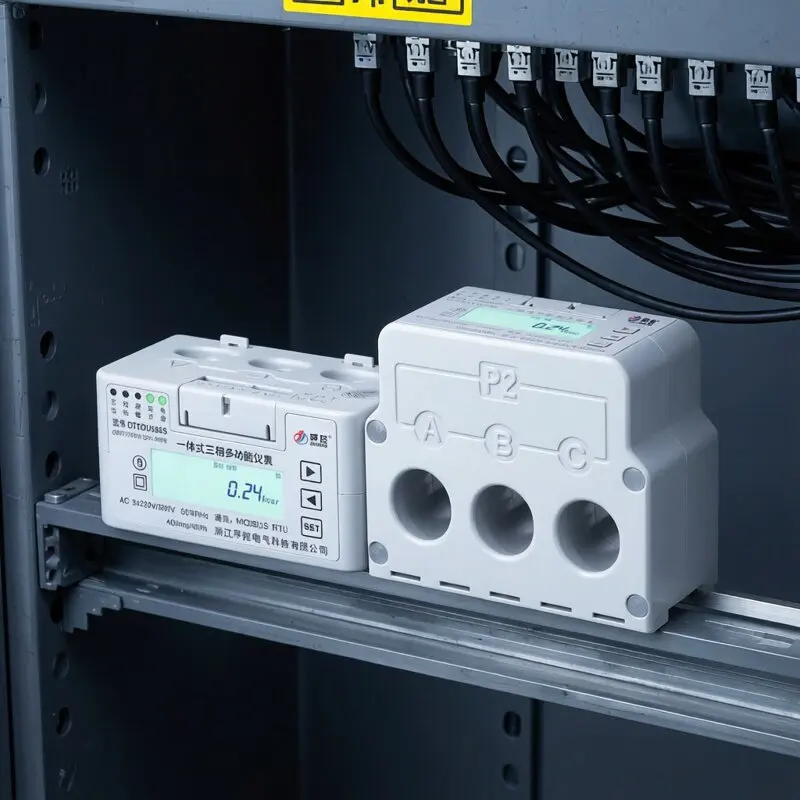 Integrated Three-phase Multi-functional Power Meter Watt-hour Meter Measuring High Current Rail Type Meter 0.5 Level