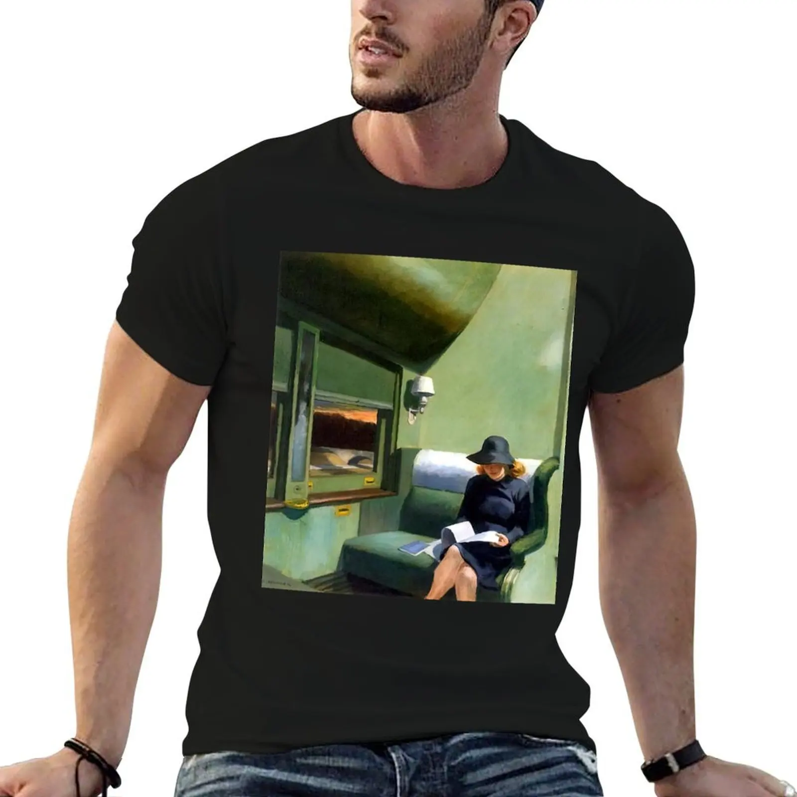 edward hopper paintings T-Shirt anime vintage clothes fruit of the loom mens t shirts