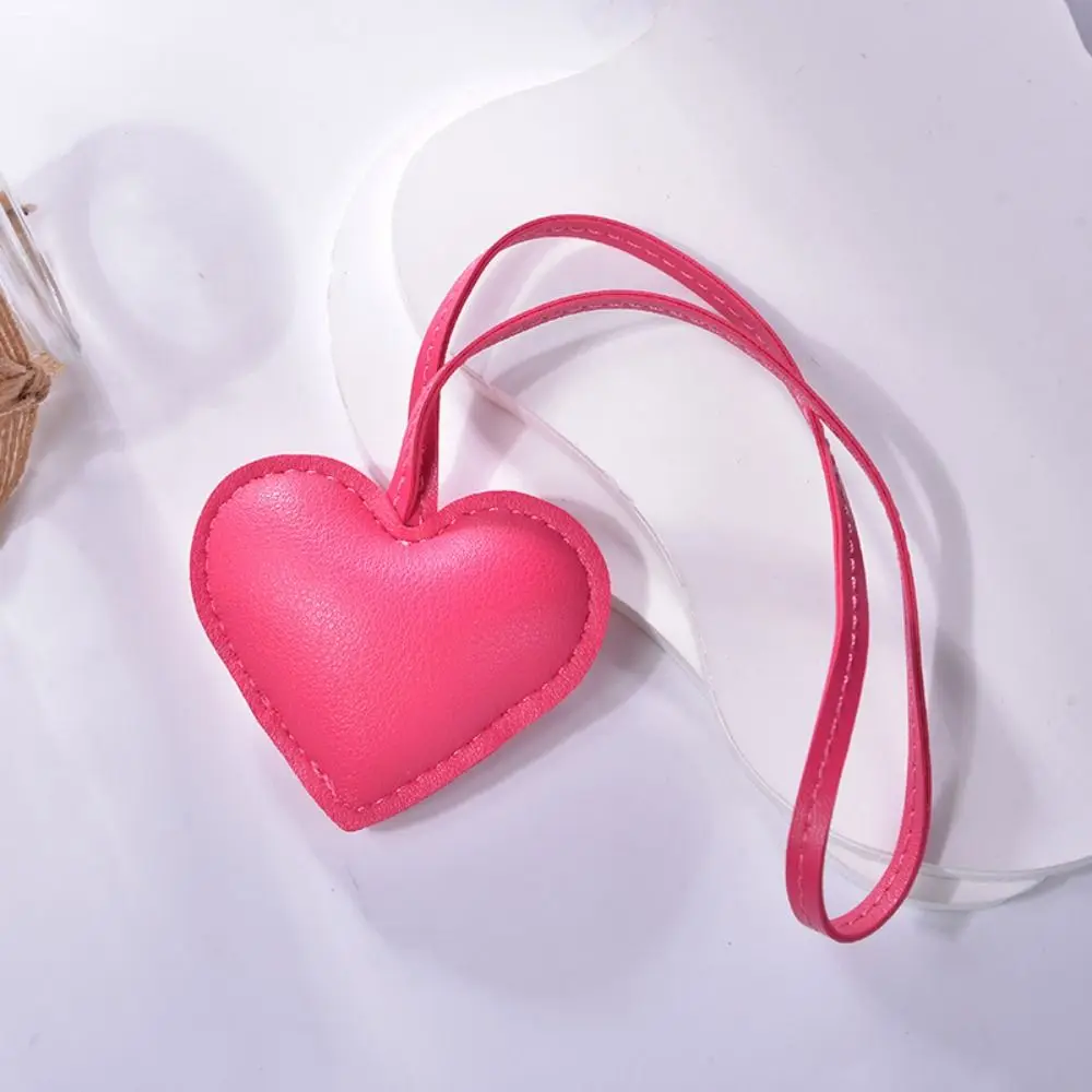 

Милый брелок-сердце из искусственной кожи для ключей от машины, модный кулон для сумки из искусственной кожи, 14 цветов, для женщин