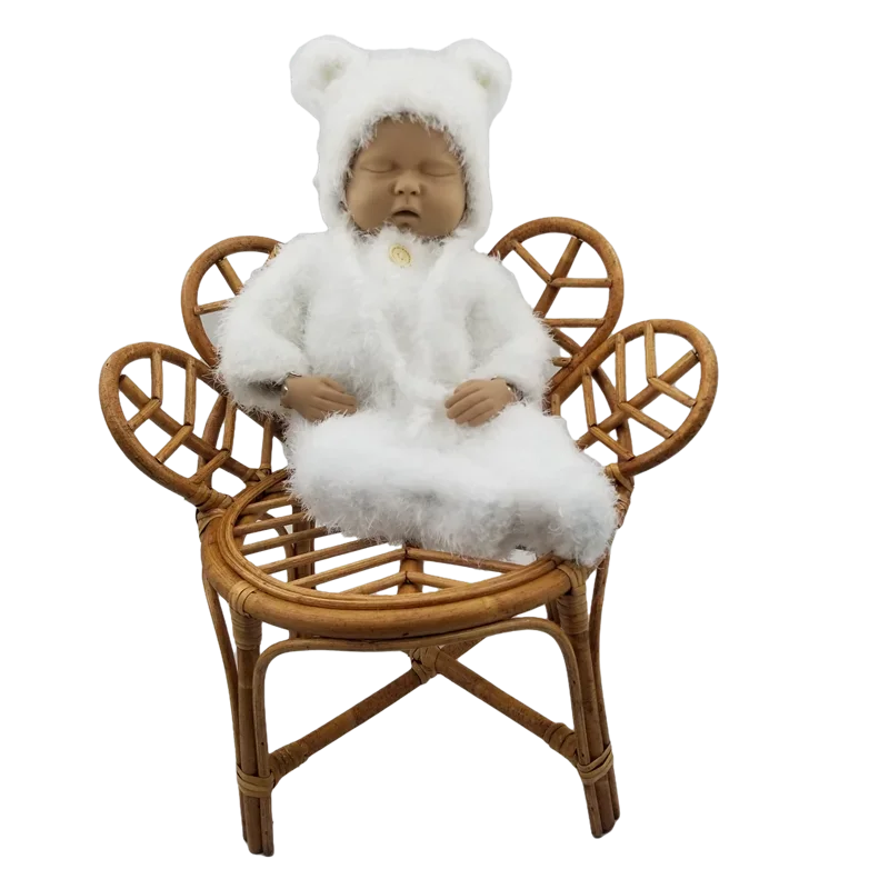 Newborn Photography Props Vintage Bamboo Flower Chair Prop Basket Container Photography Bed Newborn Photo Posing Prop Baby Crib