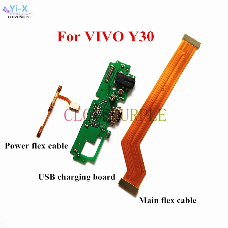 

1pcs Power Volume Mainboard Connect Flex Cable USB Charging Board Replacement Parts for VIVO Y30