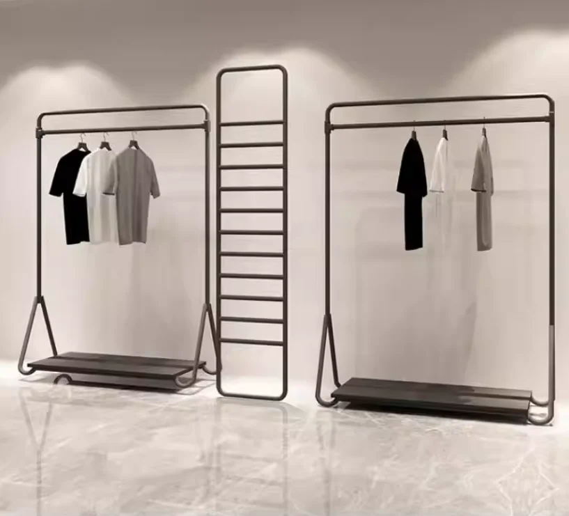 

HangerClothing Store Display Rack Retro Wall Men's And Women's Simple Shelves Display Wall Shelf Floor-to-ceiling Wrought Iron