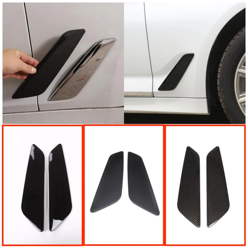 Car Styling  3 Style Shark Gills Side Door Fender Outlet Trim Kit ABS For 18-22 BMW 5 Series G30 G31 Car Exterior Accessories