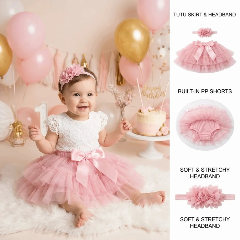 Cute Tulle Mesh Tutu Fluffy Skirt Fluffy Ballet Dance Style Baby Girls Tutu Skirt Multi-layer Tulle Mesh Skirt Kids