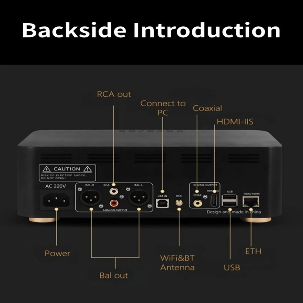 VOVOFOX AP05S HiFi Music Player Based FPGA Audio System Lossless HiFi Audio Network Players Support HDD/NAS/Roon Sound Amplifier