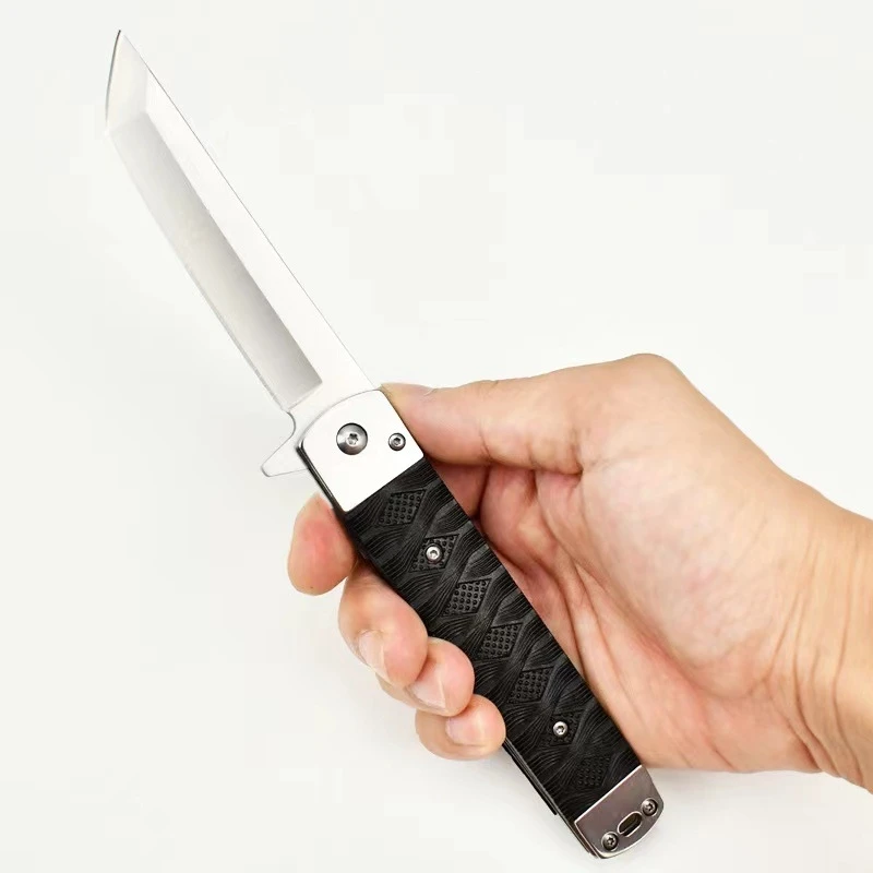 

Z04 Katana Складной карманный нож Tanto 440c Лезвие из нейлонового волокна Ручка Открытый EDC Охотничий режущий нож Ножи для выживания и пешего туризма